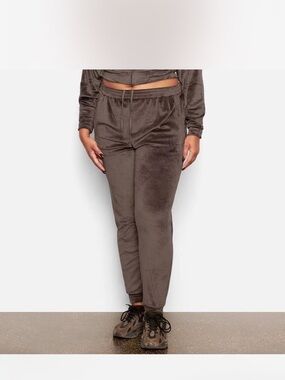 SKIMS Chocolate Velvet Track Joggers